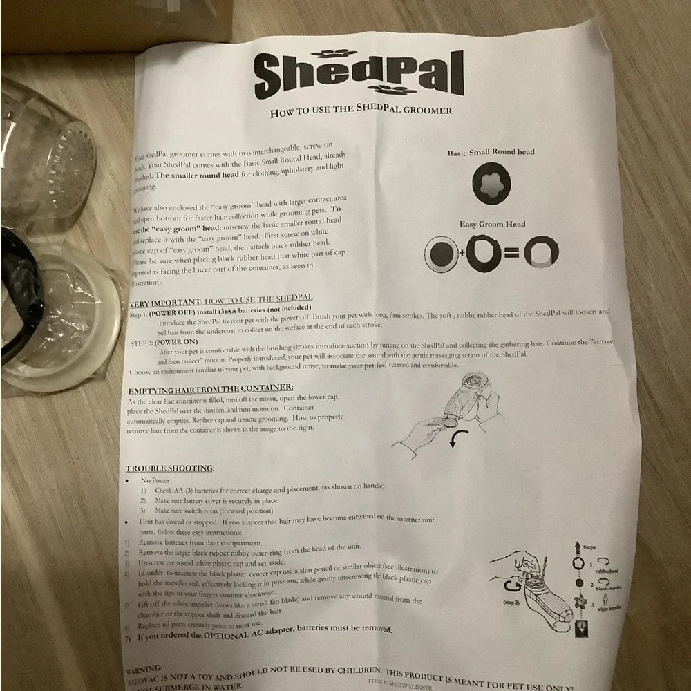 Shedpal Groomer New in box and bubble wrap. Plastic great gift instructi…